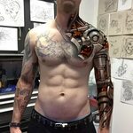 Тату биомеханика - биомеханические татуировки в стиле киберп